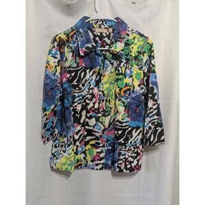 Choices Women's Multicolor Patterned Jacket with Sequin Details